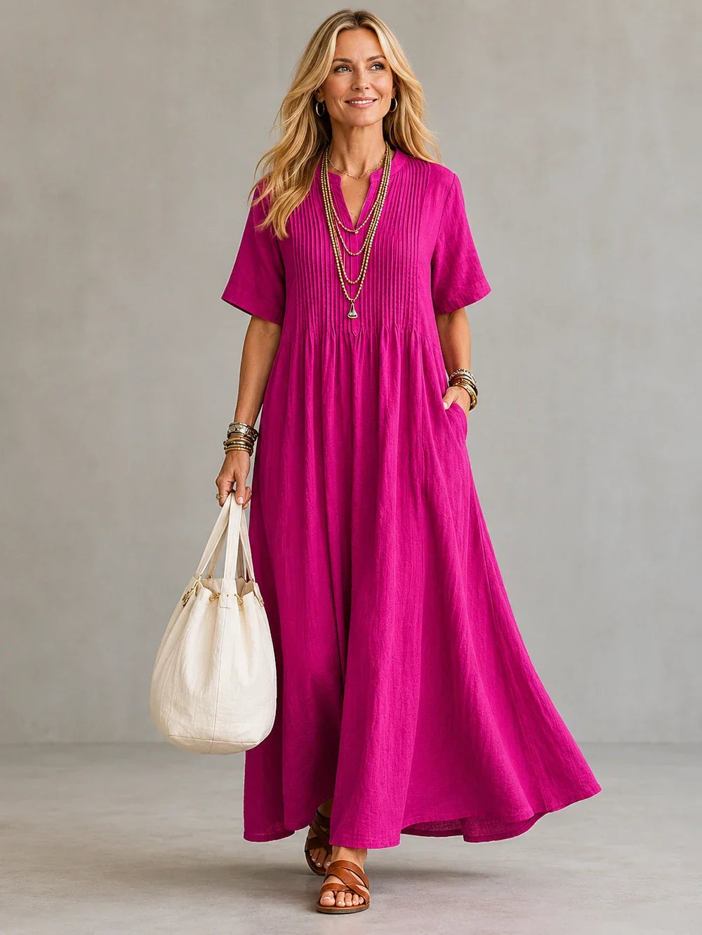 Genesis™ Flowing V-Neck Maxi Dress