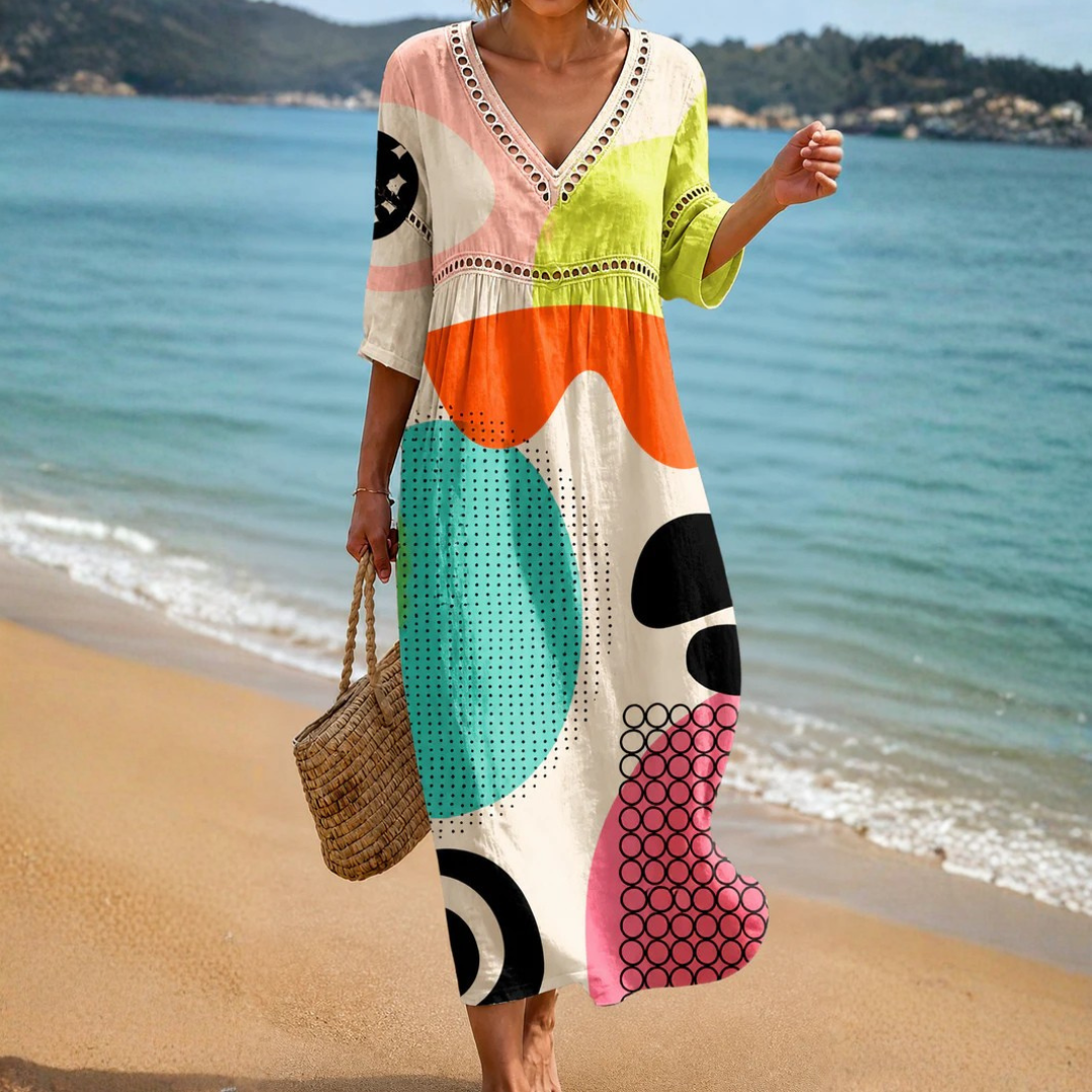Esmée - Abstract Print Midi Dress Signature