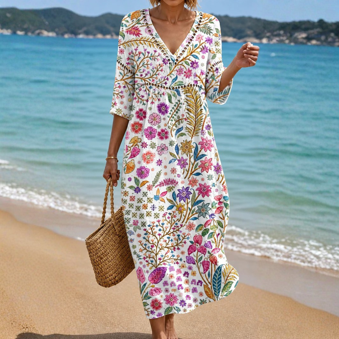 Ilyana - Floral Patterned Midi Dress