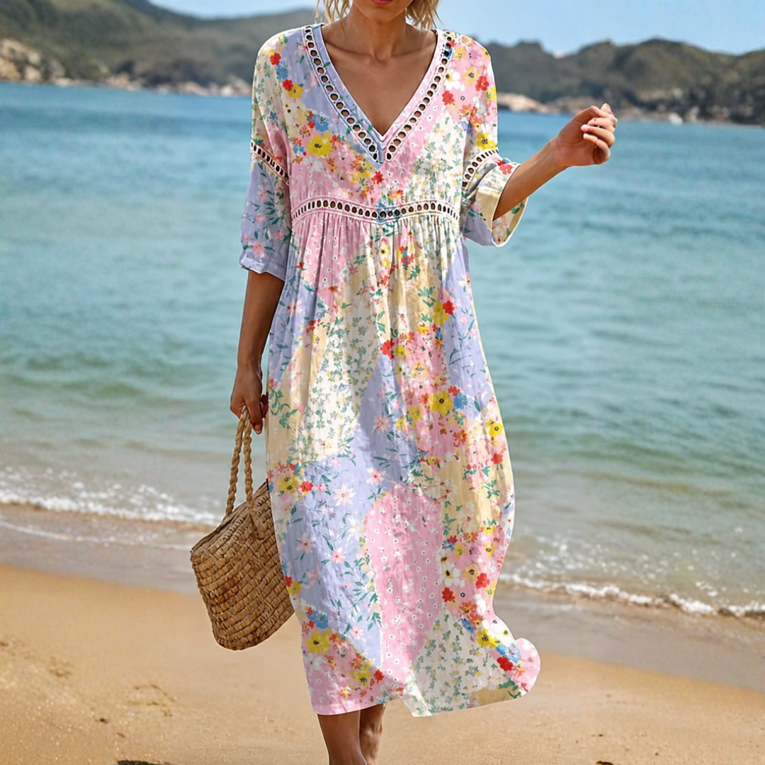 Jolie - Soft Floral Midi Dress